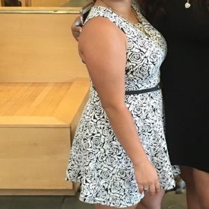 Black and white floral dress